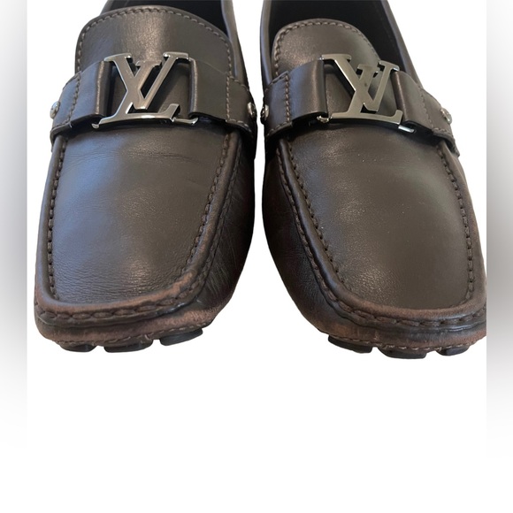 Brown LV Monogram Leather Drivers - Picture 6 of 6
